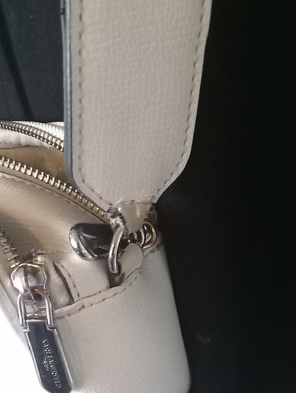 Karl Lagerfeld Silver Logo.Bag. Strap Is Worn Seen In Pic. This Was Gifted To Me - Picture 8 of 9